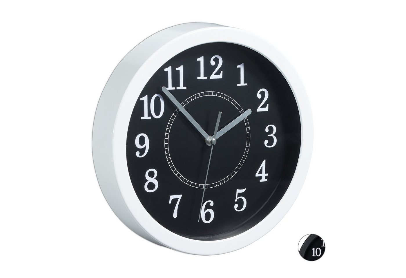 relaxdays Wanduhr rund 20cm (Weiß) von relaxdays