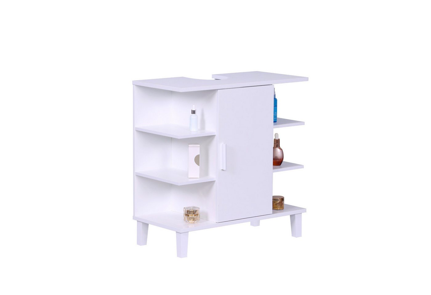 relaxdays Waschbeckenunterschrank Tür & Ablage weiß relaxdays Waschbeckenunterschrank Tür & Ablage weiß von relaxdays