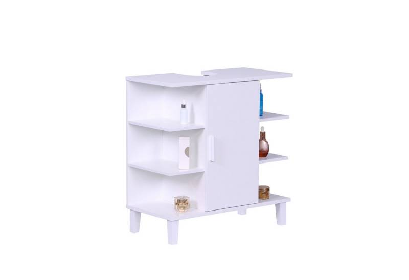 relaxdays Waschbeckenunterschrank Tür & Ablage weiß relaxdays Waschbeckenunterschrank Tür & Ablage weiß von relaxdays