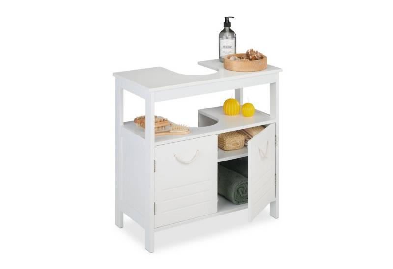 relaxdays Waschbeckenunterschrank mit Seilgriffe von relaxdays