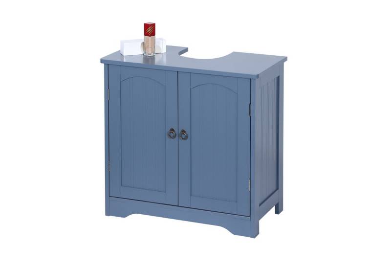 relaxdays Waschbeckenunterschrank mit Einlegebode grau von relaxdays