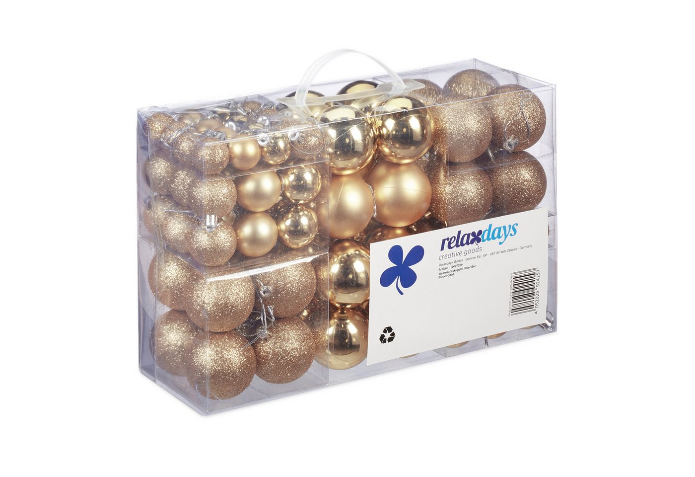 relaxdays Weihnachtsbaumkugel Weihnachtskugeln 100er Set, Champagner relaxdays Weihnachtsbaumkugel Weihnachtskugeln 100er Set, Champagner von relaxdays