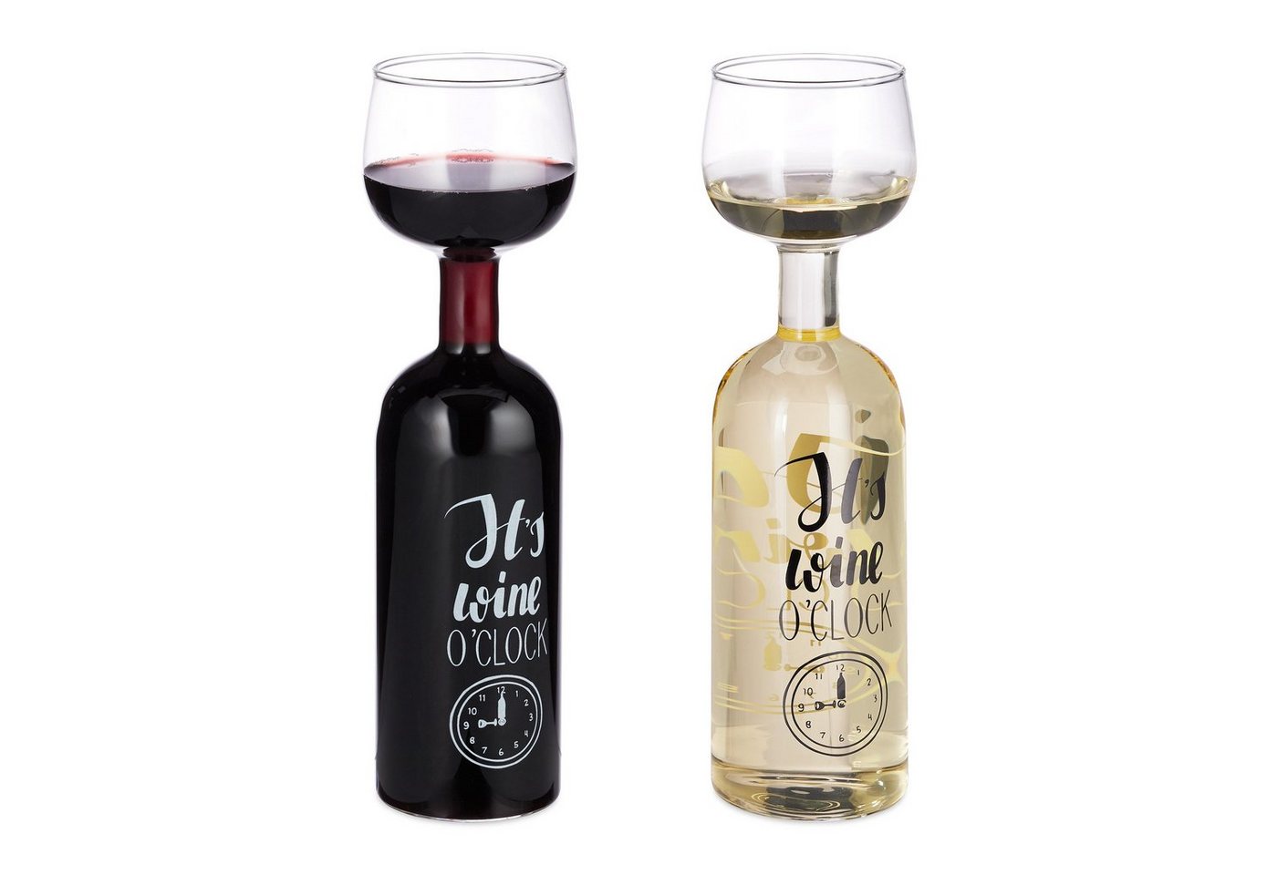 relaxdays Weinglas Weinflasche Glas Aufsatz 750 ml, Glas von relaxdays