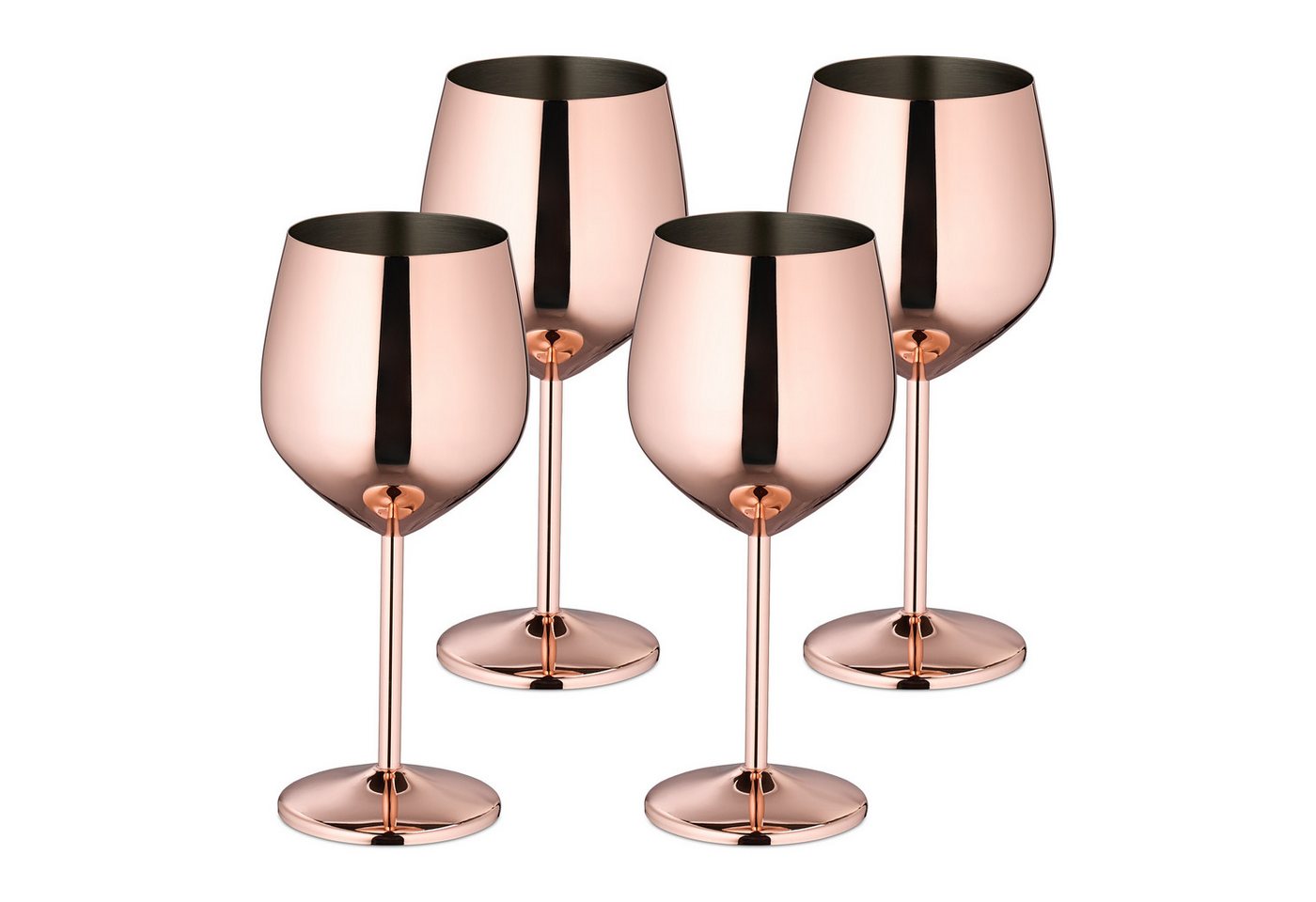 relaxdays Weinglas Weingläser Edelstahl 4er Set, Edelstahl, Rosegold von relaxdays