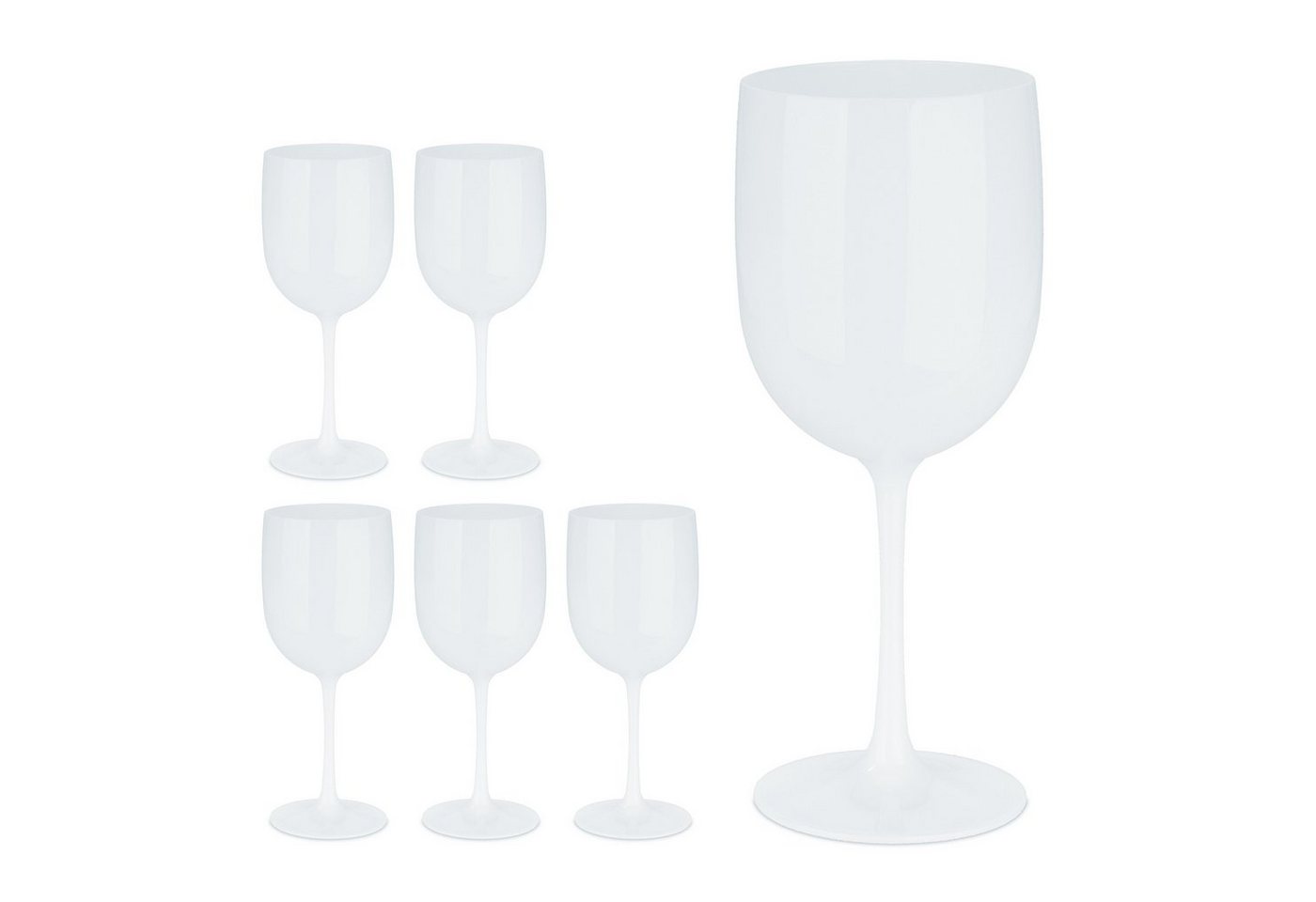 relaxdays Weinglas Weingläser Kunststoff 6er Set, Kunststoff von relaxdays
