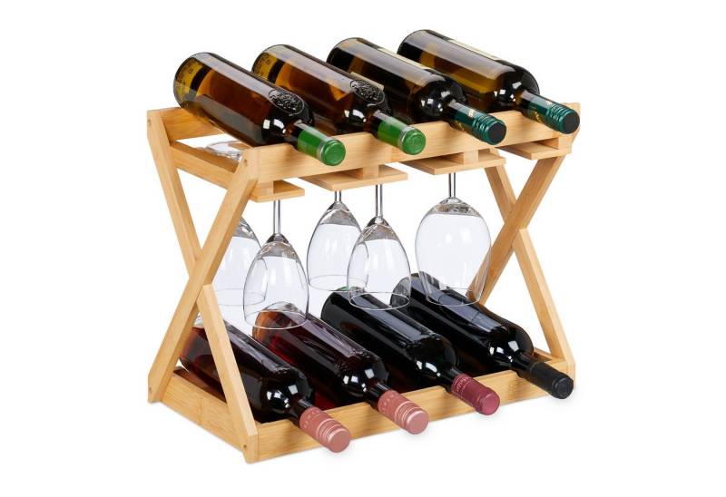 relaxdays Weinregal mit Glashalt von relaxdays