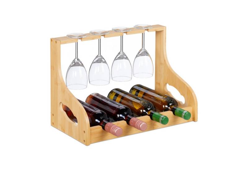relaxdays Weinregal mit Glashalt von relaxdays