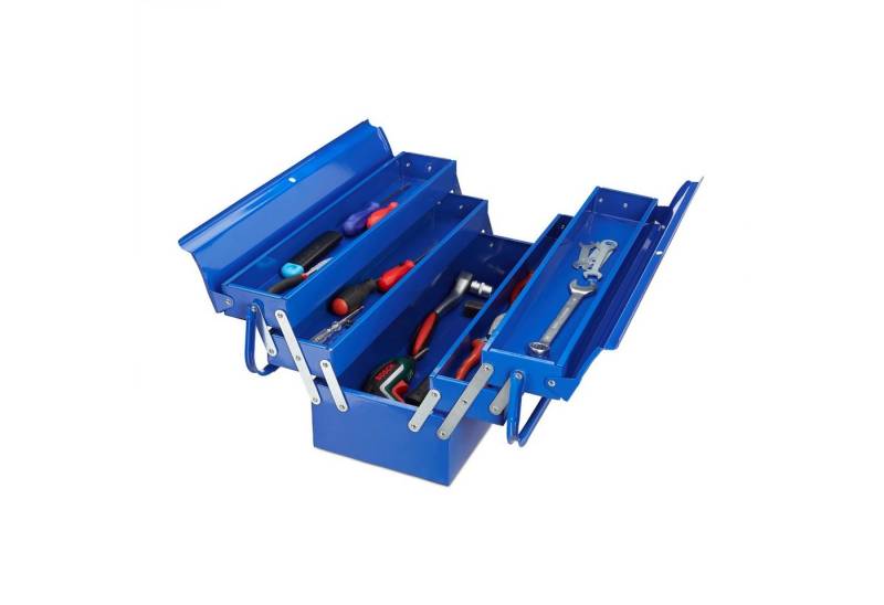 relaxdays Werkzeugkoffer leer blau von relaxdays