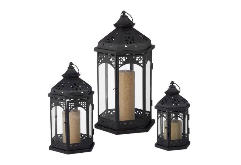 relaxdays Windlicht 3er Laternen Set Metall von relaxdays