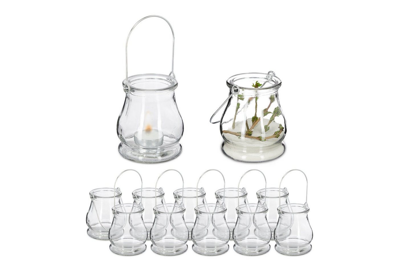 relaxdays Windlicht Transparentes Windlicht im 12er Set von relaxdays