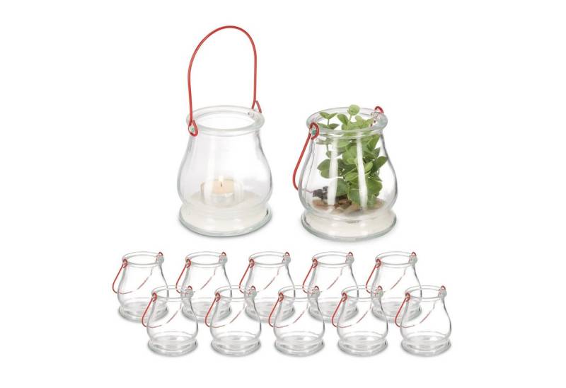 relaxdays Windlicht Transparentes Windlicht im 12er Set von relaxdays