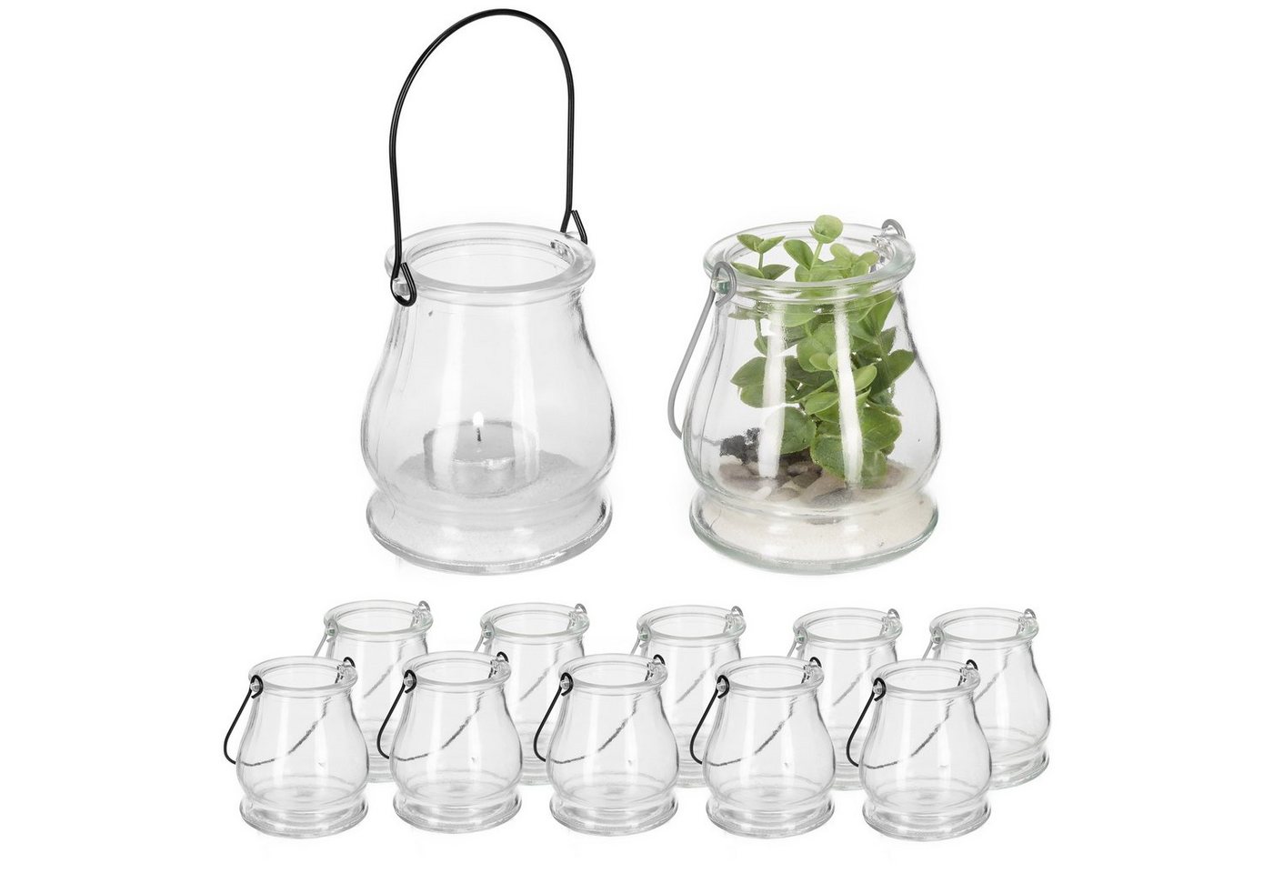 relaxdays Windlicht Transparentes Windlicht im 12er Set von relaxdays