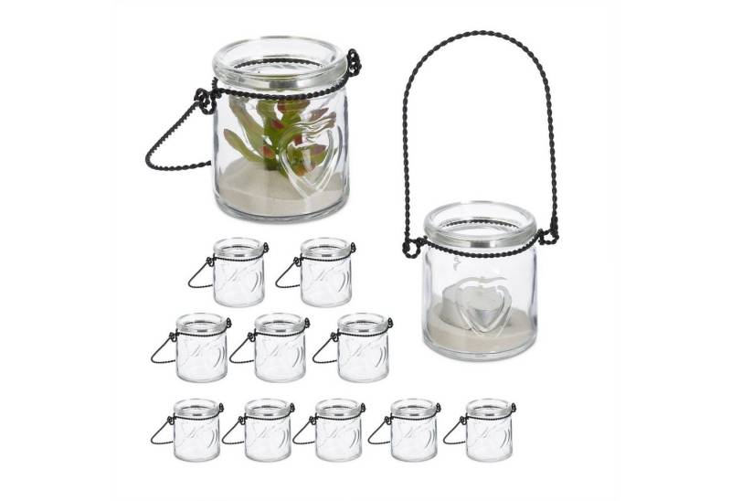 relaxdays Windlicht Transparentes Windlicht im 12er Set von relaxdays