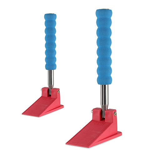Remedic Teleskop-Türstopper, 2 Stück, langer ausziehbarer Griff, Gummikeil, Sicherheitstürstopper, funktioniert auf allen Bodenarten (2 Packungen) von remedic