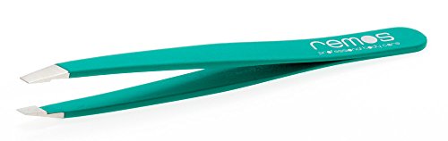 REMOS Augenbrauenpinzette Mini handgefertigt aus rostfreiem Edelstahl grün von remos professional body care