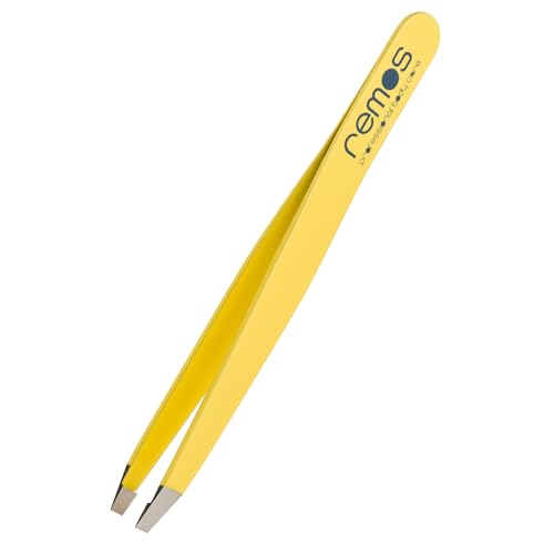 REMOS Augenbrauenpinzette aus Edelstahl mit gerader Spitze 9.5 cm in gelb REMOS Augenbrauenpinzette aus Edelstahl mit gerader Spitze 9.5 cm in gelb von remos professional body care