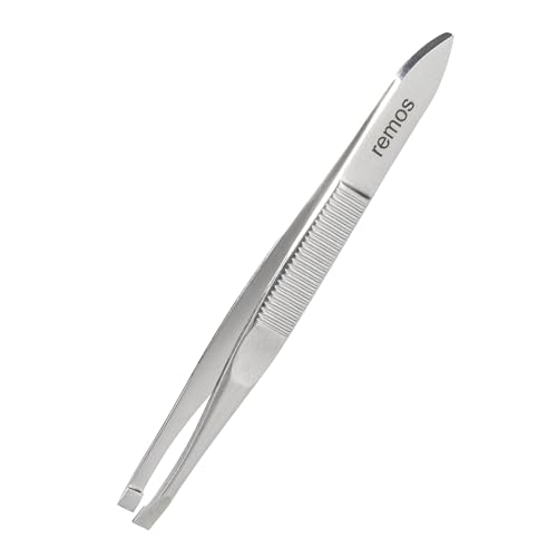 REMOS Pinzette aus rostfreiem Edelstahl mit gerader Spitze - 8 cm von remos professional body care