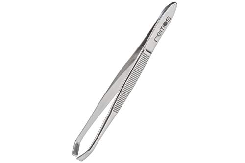 REMOS Pinzette aus rostfreiem Edelstahl mit schräger & gekröpfter Spitze - 8 cm REMOS Pinzette aus rostfreiem Edelstahl mit schräger & gekröpfter Spitze - 8 cm von remos professional body care