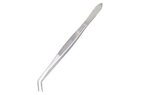 REMOS Pinzette mit geriffelter Greiffläche und gebogener Spitze 16 cm von remos professional body care
