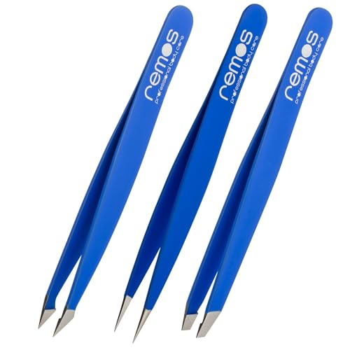REMOS Pinzetten Set 3-teilig mit Augenbrauen-, Splitter-& Kombipinzette in Dunkelblau REMOS Pinzetten Set 3-teilig mit Augenbrauen-, Splitter-& Kombipinzette in Dunkelblau von remos professional body care