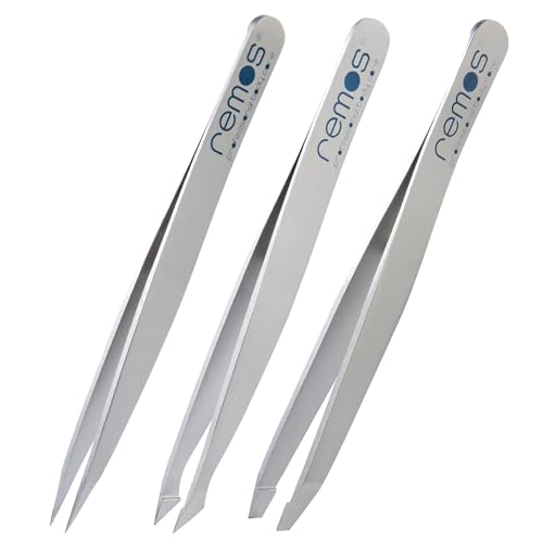 REMOS Pinzetten Set 3-teilig mit Augenbrauen-, Splitter-& Kombipinzette in Satin REMOS Pinzetten Set 3-teilig mit Augenbrauen-, Splitter-& Kombipinzette in Satin von remos professional body care