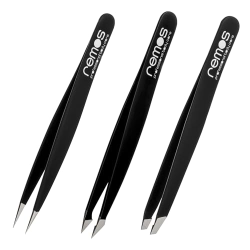 REMOS Pinzetten Set 3-teilig mit Augenbrauen-, Splitter-& Kombipinzette in Schwarz REMOS Pinzetten Set 3-teilig mit Augenbrauen-, Splitter-& Kombipinzette in Schwarz von remos professional body care