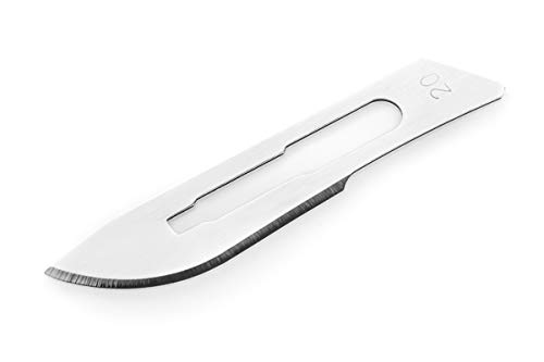 remos professional body care Skalpellklinge Nr. 20, 10 Stück steril verpackt für Skalpellhalter Nr. 4 aus Kohlenstoffstahl von remos professional body care
