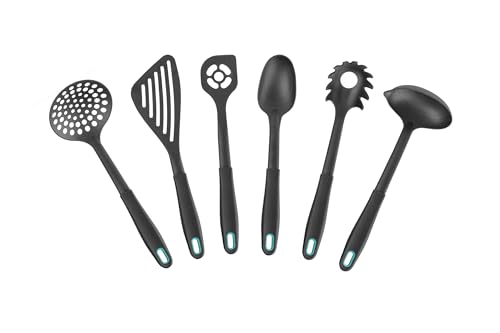 rena germany® Premium Küchenhelfer Set – 6-teilig | Kunststoff Hitzebeständig bis 270°C | Schonend für Antihaft-Pfannen | Integrierte Abstellhilfe | Küchenutensilien Set für Kochen & Servieren (Mint) von rena germany