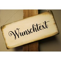 Personalisiertes Vintage - Türschild Handlettering, 27 X 12 cm von renaswelten