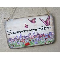 Sommersitz - Schild-Holz Im Vintagelook von renaswelten