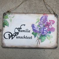 Türschild Im Vintagelook - Mit Wunschtext Flieder von renaswelten