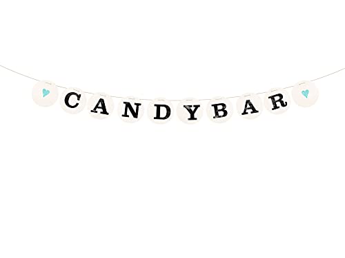 renna deluxe CANDYBAR Girlande für die Hochzeit Hochzeitsgirlande für vintage Hochzeit Deko Hochzeitsdeko Sweettable Donutwall (Türkis) | Handmade in Deutschland von renna deluxe