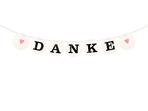 renna deluxe Danke Girlande für die Hochzeit Hochzeitsgirlande für Hochzeit-Shooting Dekoration Hochzeitsdeko Geschenketisch (Pfirsich) | Handmade in Deutschland von renna deluxe