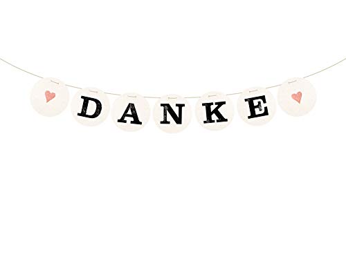 renna deluxe DANKE Girlande Kupfer für die Hochzeit Hochzeitsgirlande für Hochzeit-Shooting Dekoration Hochzeitsdeko Geschenketisch (Kupfer) | Handmade in Deutschland von renna deluxe