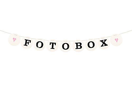 renna deluxe FOTOBOX Girlande Rosa zur Dekoration der Photobooth Vintage Hochzeitsgirlande Hochzeitsdeko (Rosa) | Handmade in Deutschland von renna deluxe