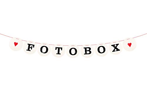 renna deluxe FOTOBOX Girlande Rot zur Dekoration der Photobooth Vintage Hochzeitsgirlande Hochzeitsdeko (Rot) | Handmade in Deutschland von renna deluxe