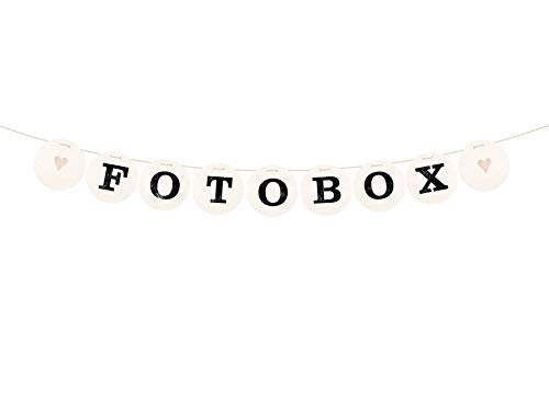 renna deluxe FOTOBOX Girlande zur Dekoration der Photobooth Vintage Hochzeitsgirlande Hochzeitsdeko (Beige) | Handmade in Deutschland von renna deluxe