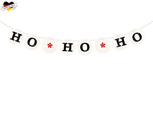 renna deluxe HO HO HO Girlande Weihnachten Rot Hohoho Weihnachtsdeko | Handmade in Deutschland von renna deluxe