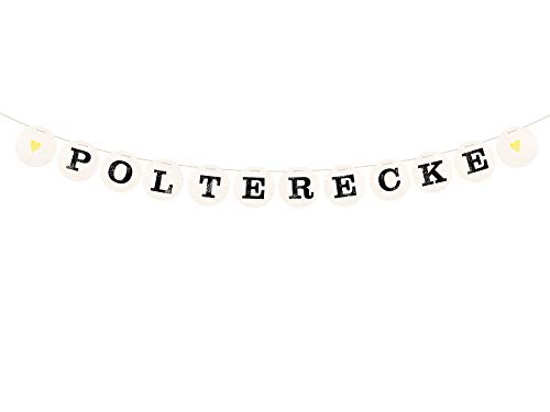 renna deluxe POLTERECKE Girlande für den Vorabend der Hochzeit Vintage Hochzeitsgirlande für Hochzeits-Deko (Gelb) | Handmade in Deutschland von renna deluxe