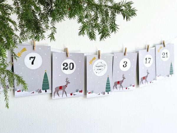 renna deluxe RUBBEL Adventskalender, zum Rubbeln, Weihnachten Reh Tannenbaum, Bastelset 97 Teile | Gutschein-Kalender im Nordic Stil renna deluxe RUBBEL Adventskalender, zum Rubbeln, Weihnachten Reh Tannenbaum, Bastelset 97 Teile | Gutschein-Kalender im Nordic Stil von renna deluxe
