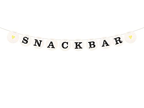 renna deluxe SNACKBAR Girlande für die Hochzeit Hochzeitsgirlande Dekoration Hochzeitsdeko Sweettable Saltybar Donutwall (Gelb)| Handmade in Deutschland von renna deluxe