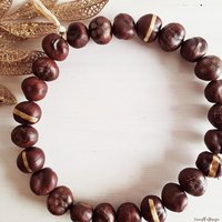 Runder Kranz Aus Handbemalten Kastanien Zur Dekoration | Zuhause Wohnung Tür Wand Weihnachten Herbst von renslOeDesign