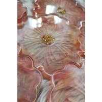 Blumen Coaster, Untersetzer in Rosa-Gold Aus Epoxidharz-Resinart-Resin Blumen Coaster, Untersetzer in Rosa-Gold Aus Epoxidharz-Resinart-Resin von resinartharmony