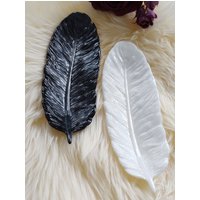 Schwarze Und Weiße Federschale Aus Resin | Epoxidharz/Kunstharz, Resinart von resinartharmony