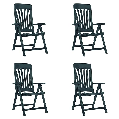 RESOL Blanes Set mit 4 Gartenstühlen, neigbar, 5 Positionen, mit hoher Rückenlehne und Armlehnen, zusammenklappbar, leicht und bequem, mit Multiposition, Anthrazit von resol grupo