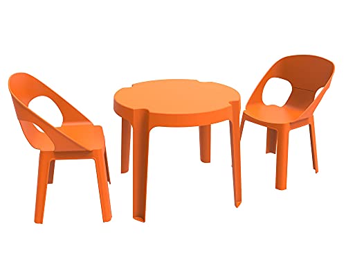 resol Kinder Rita Set 2 Stühle und 1 Tisch, Kunststoff, Polypropylen, Orange, 60 x 51 x 78 cm, 3 Stück von resol grupo