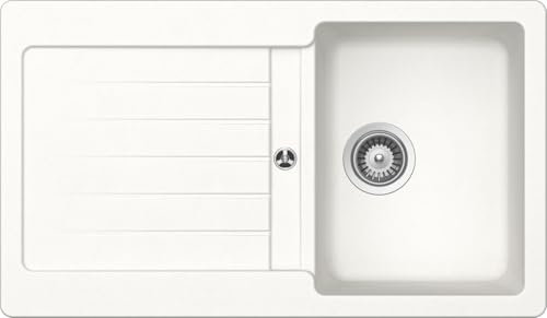 Respekta Austin Massivgranit Spüle 86 x 50 / Hitzebeständig/Abgeschrägte Abtropffläche/Einbau-und Unterbaumontage / 1 Becken/für Unterschränke ab 45 cm Breite/Weiß Respekta Austin Massivgranit Spüle 86 x 50 / Hitzebeständig/Abgeschrägte Abtropffläche/Einbau-und Unterbaumontage / 1 Becken/für Unterschränke ab 45 cm Breite/Weiß von respekta