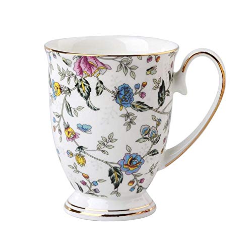 rethyrel Tasse aus feinem Knochenporzellan, Motiv: Rosengarten, klassische Frühstückstasse, europäischer Stil, Teetasse, Kaffeetasse für Frühstück, Zuhause, Küche (luxuriös) von rethyrel