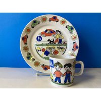 Figgjo Flint Kinderteller Tasse Set von retrOKC