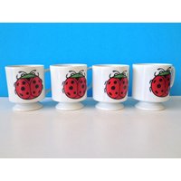 Set Of Four Ladybug Mugs Set Of Four Ladybug Mugs von retrOKC